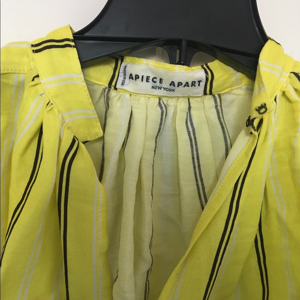 Apiece Apart Agata Stripe Shirred Blouse - Picture 2 of 4